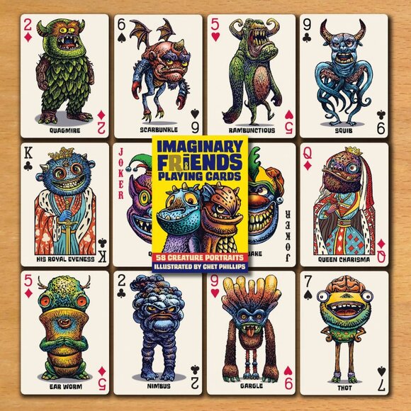 NEW IMAGINARY FRIENDS & FIENDS CREATURES POKER PLAYING CARD DECK - Picture 1 of 5